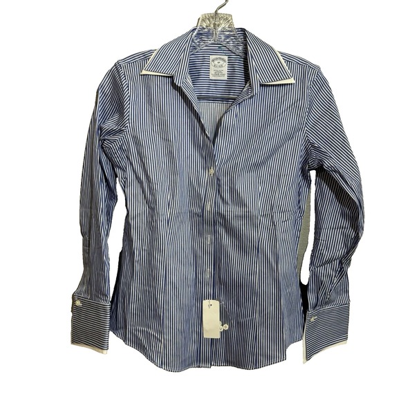 Brooks Brothers Tops - NWOT Brooks Brothers Petite Fitted Stretch Stripe  Button Down Size 0 MSRP $98